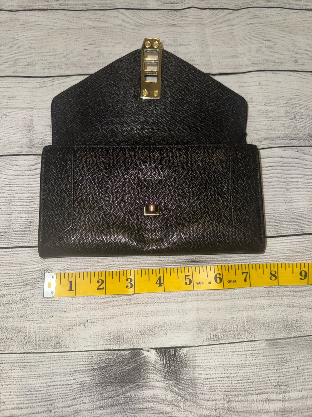 Henri Bendel Black Leather Envelope Wallet - Black - Picture 4 of 7